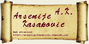 Arsenije Kasapović vizit kartica